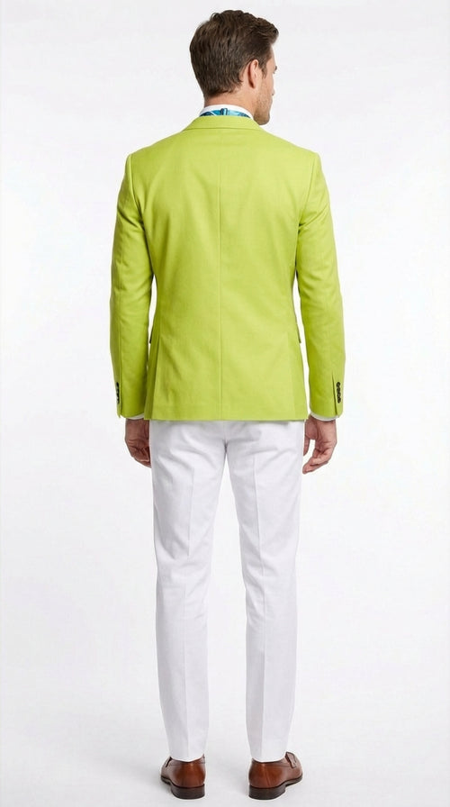 Mens Lime Green Blazer Bright Formal Sport Coat for Prom, Wedding and Statement Party Wear in Neon Light Green