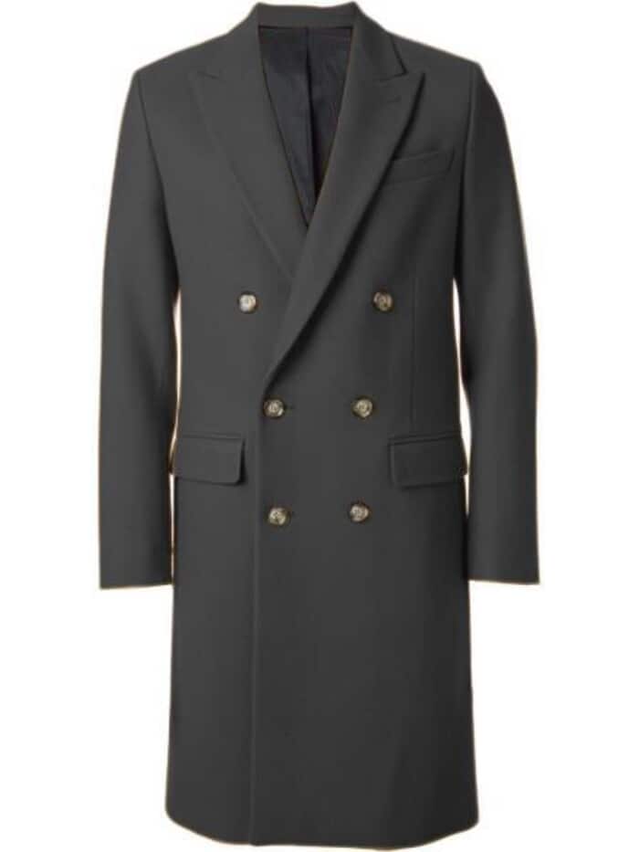 Men's Charcoal 44Inch Long Double Breasted Overcoat Winter Men's Topcoat Sale - Coat Size 38