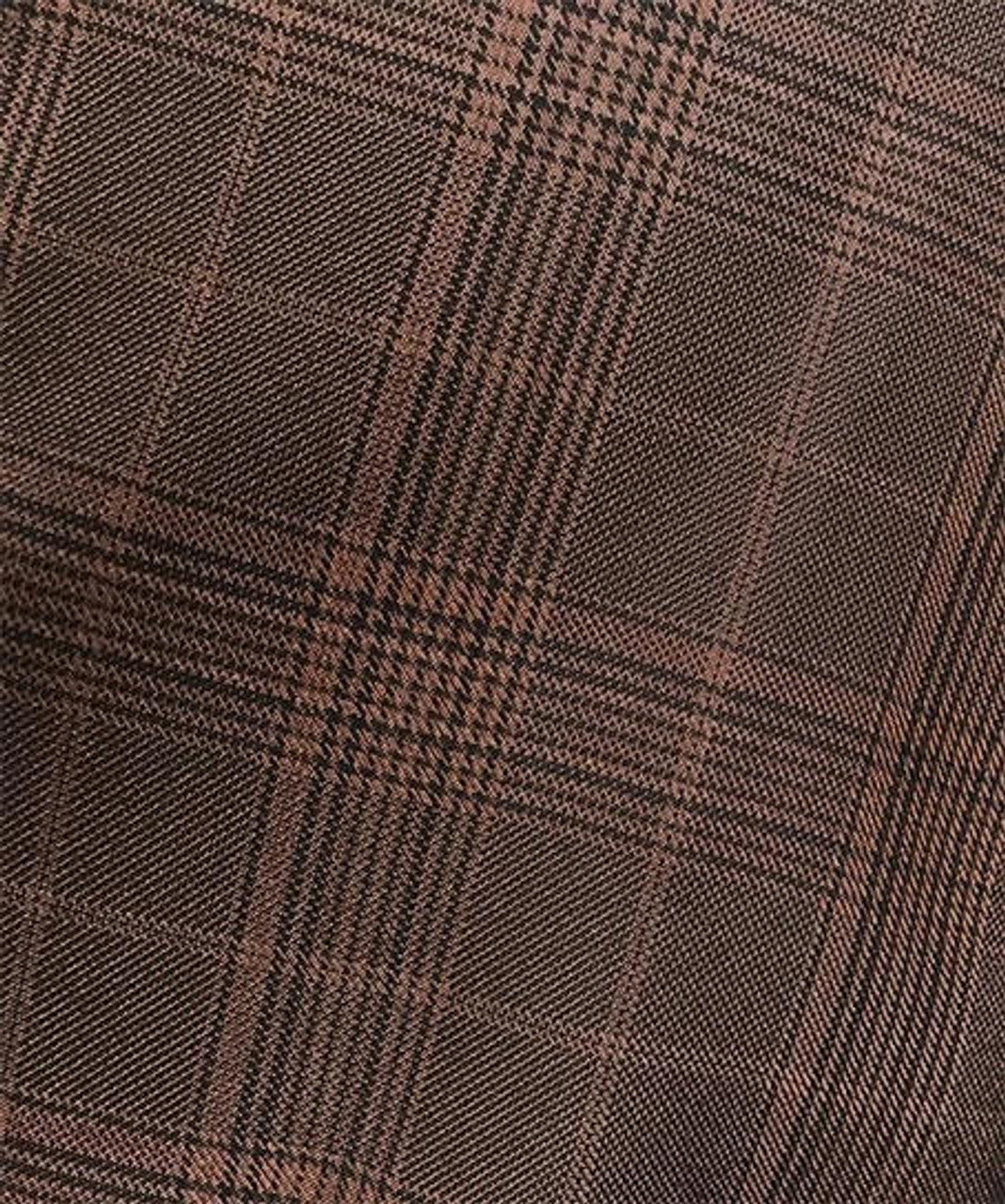 Mens 1930s Chestnut Brown Plaid 3 Piece Dress Suit - 34 Short or Extra Small
