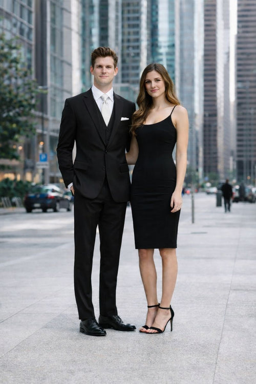 Men's 3 Piece Classic Suit Black - Three Piece Suit-New Designer Collection