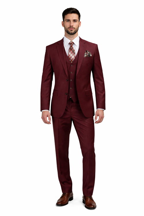 Men's 3 Piece Wool Suit Bold Colors 100% Wool Statement