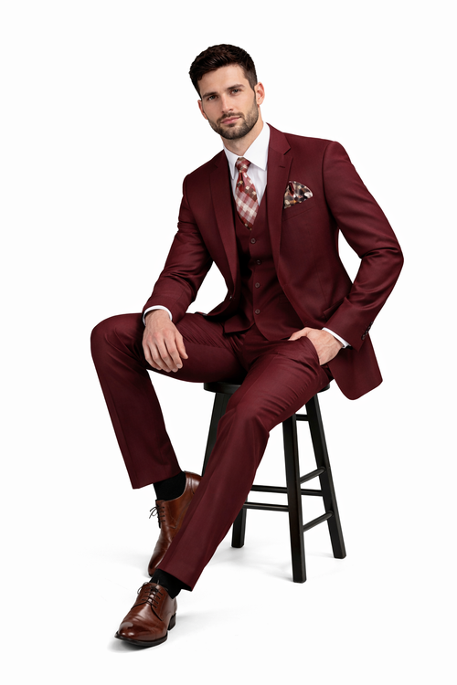Men's 3 Piece Wool Suit Bold Colors 100% Wool Statement