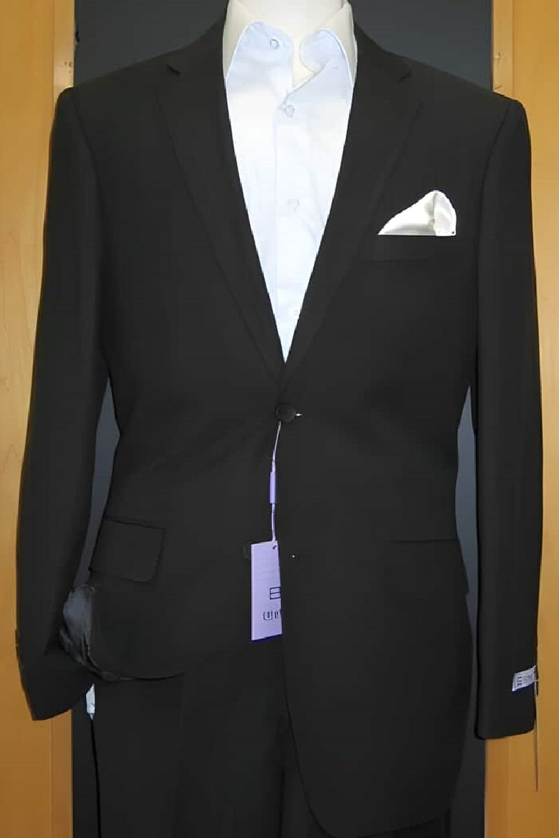 Mens Big and Tall Linen Suits - Black Half lined Summer Fabric Suit