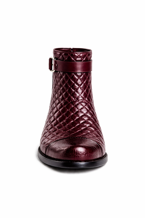 Mens Belvedere Libero Quilted Caiman Dress Boot in Brown-New Designer Collection