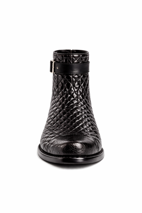 Mens Belvedere Libero Quilted Caiman Dress Boot in Brown-New Designer Collection