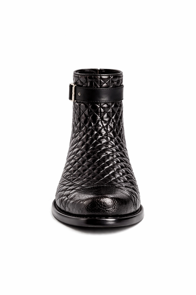 Mens Belvedere Libero Quilted Caiman Dress Boot in Brown-New Designer Collection