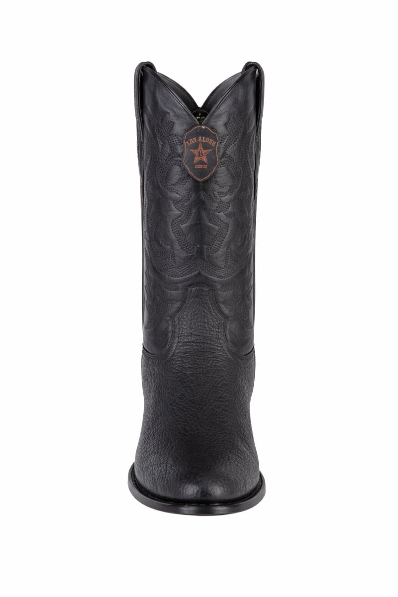 mens black dress cowboy boots Men's Black Sharkskin Cowboy Boots: Dress Western Boots with Round Toe-New  Designer Collection