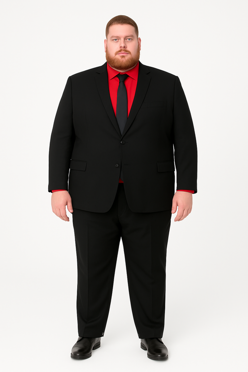 Men's Black Suit Red Shirt Black Tie Package Combo ~ Combination Deal As Seen In The Picture-New Designer Collection