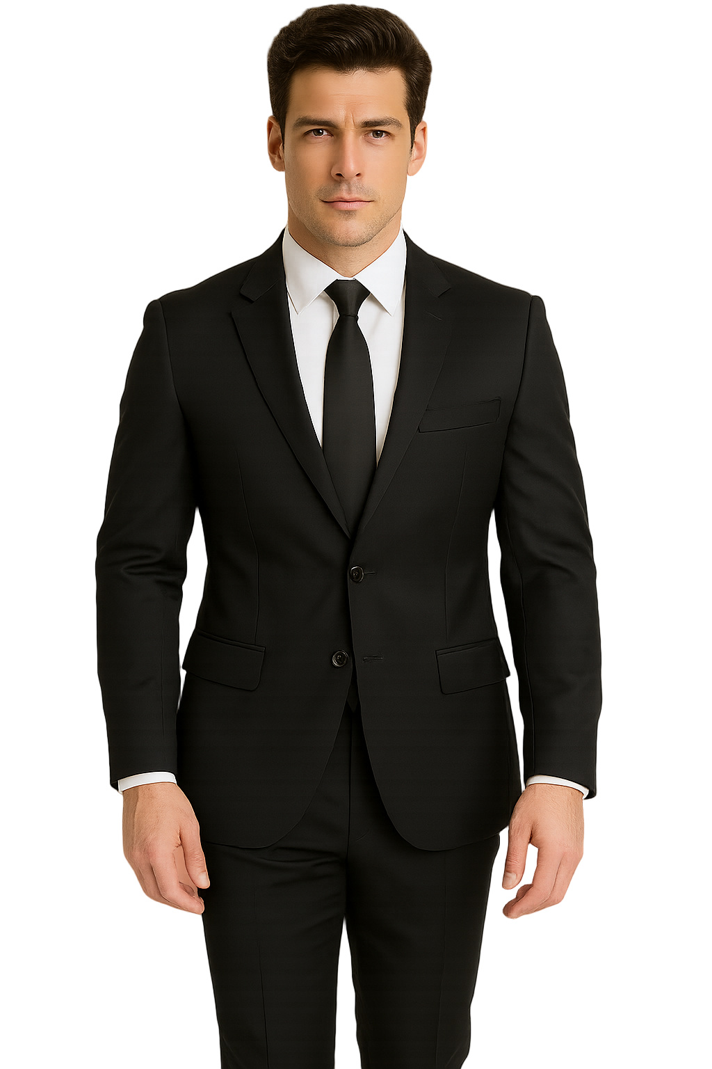 Linen Black Summer Fabric Suit