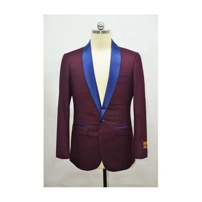 Mens Blazer Burgundy Navy Dinner Jacket