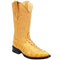 Men's Caiman Tail Print Leather J-Toe Boots - Black