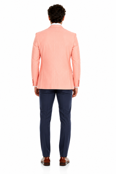 Mens Chambray Sportcoat - Chambray Blazer - Summer Cotton Blazer Peach Orange
