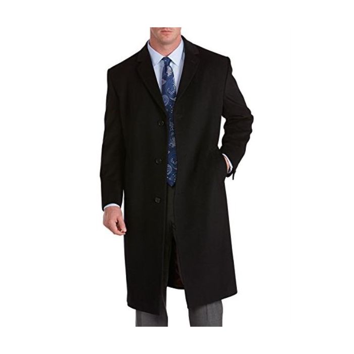 Mens Extra Long Outerwear In Black/Charcoal Overcoat For Tall Man - Coat Size 38