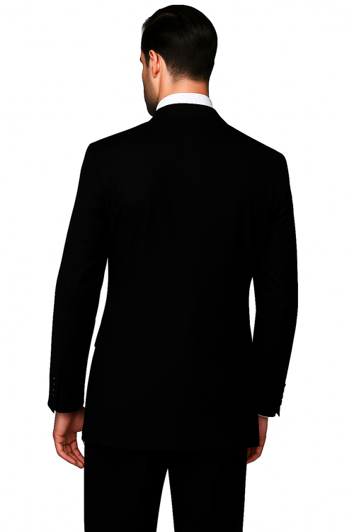 Mens Classic Fit Pleated Pant 2 Button Wool Suit in Indigo Blue - New Arrival