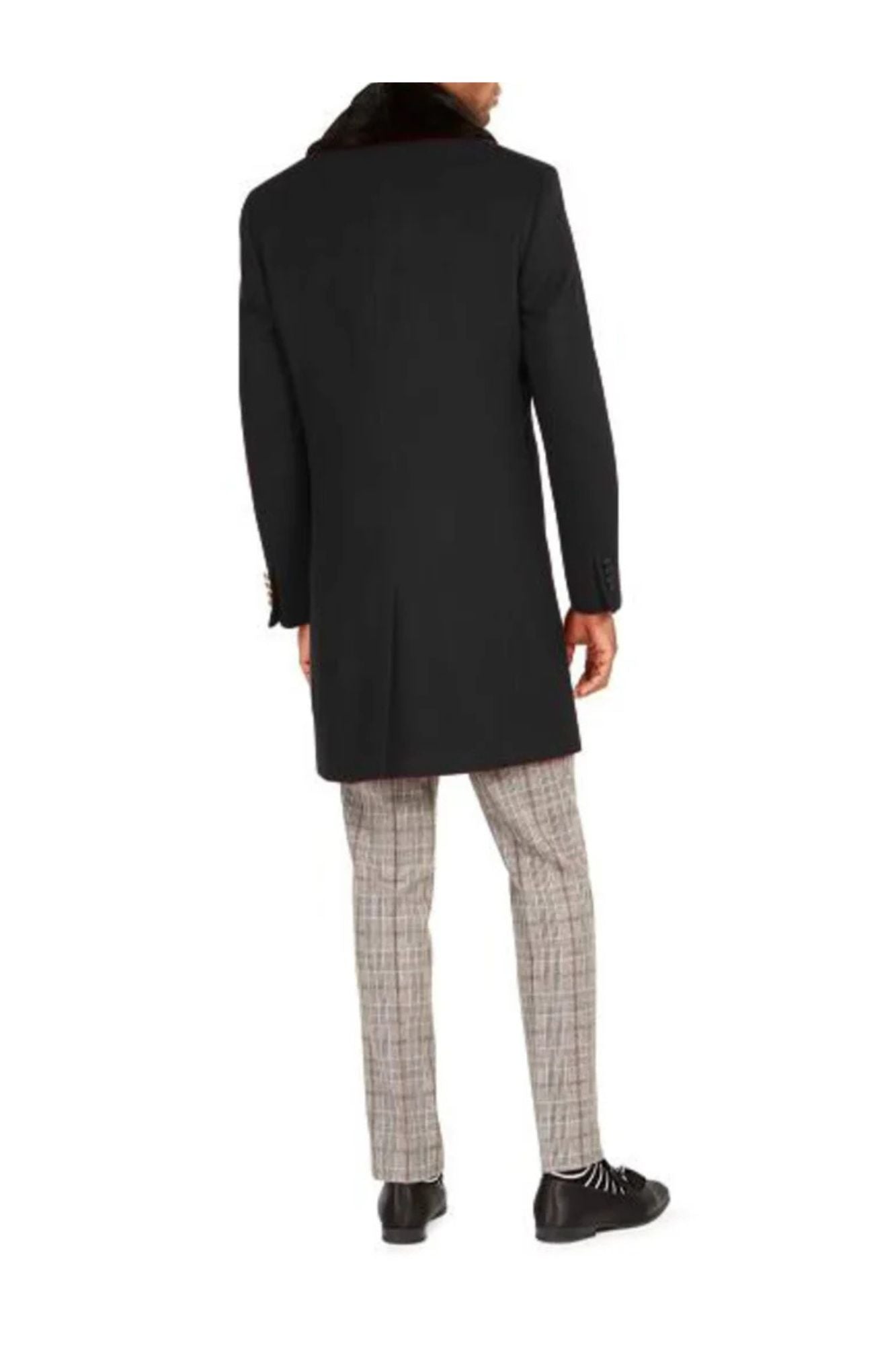 Men's Classic fit Trim Overcoat Three Quarter Length Coat - Coat Size 38