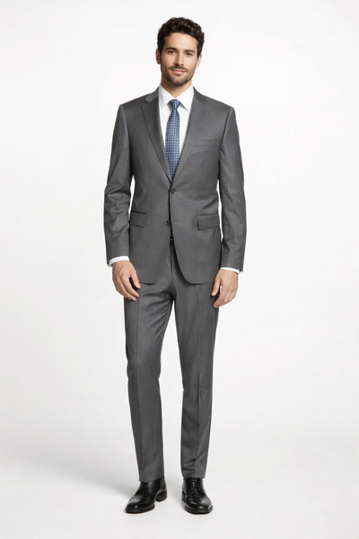 Mens Tiglio Gray Suit – Classic 2 Piece Grey Suit for Wedding, Business and Formal Wear