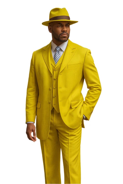 Yellow Suits - Mens Fashion Golish Yellow 1920s Vintage Look