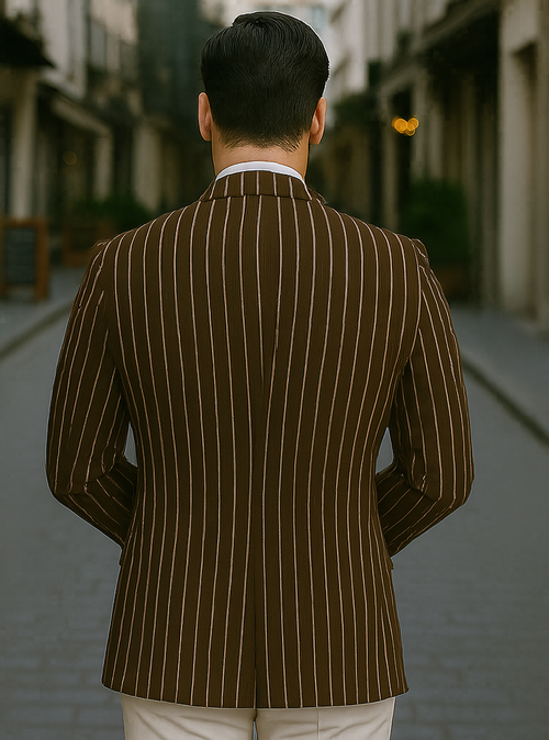 Mens Double Breasted Blazer in Color Navy - Pinstripe Sportcoat - New Arrival