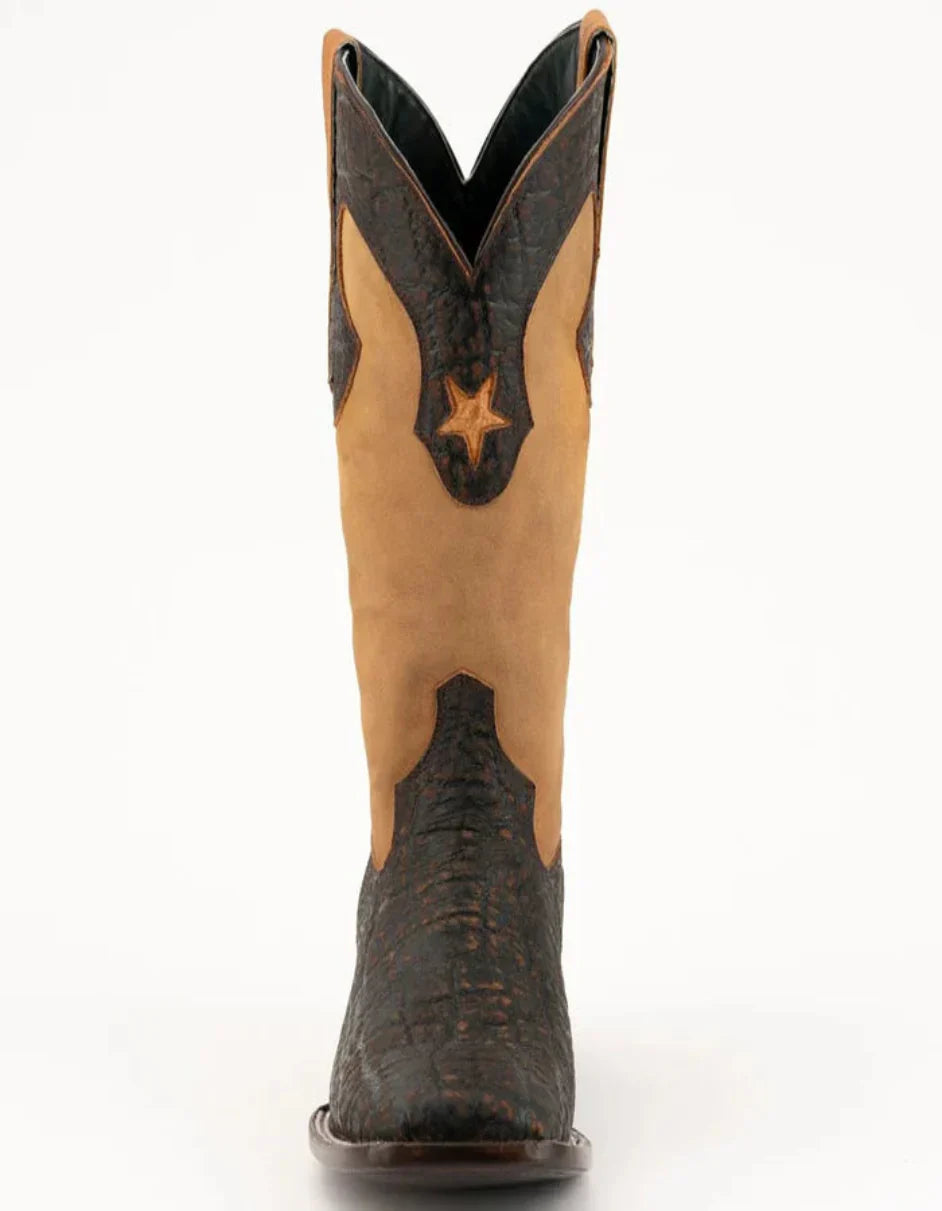 Men's Ferrini Acero Elephant Print Boots Handcrafted Nicotine - 8D