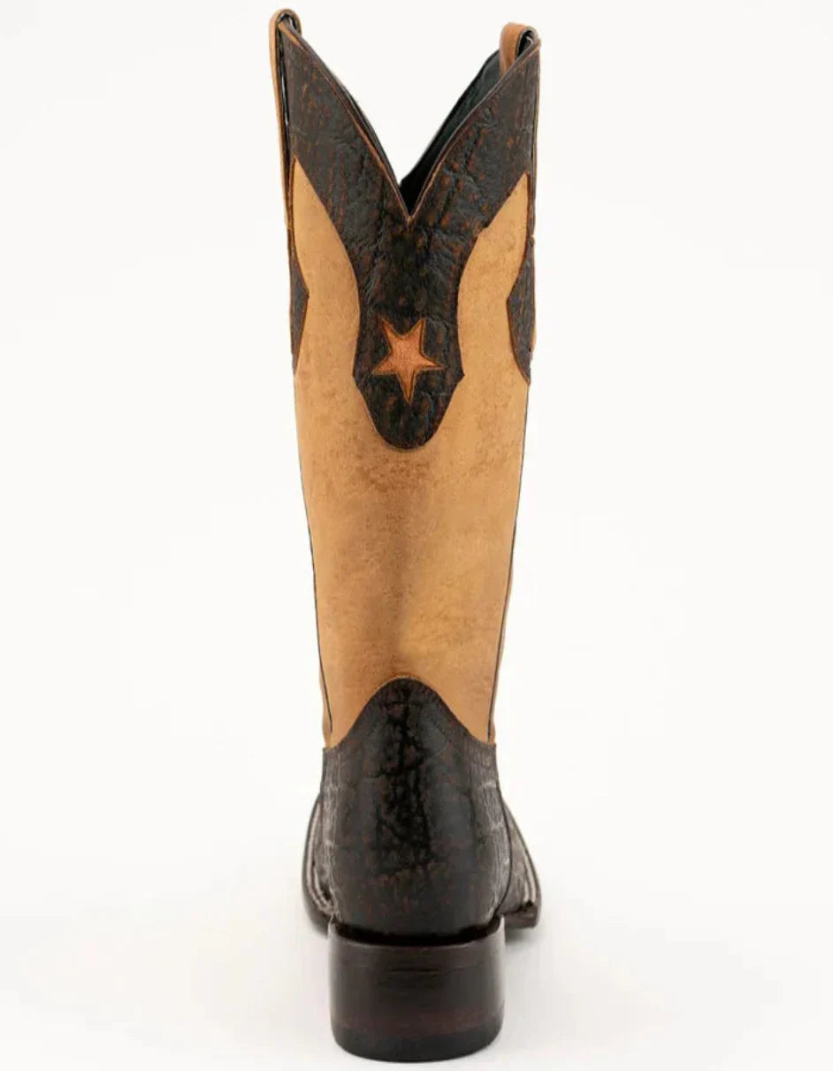 Men's Ferrini Acero Elephant Print Boots Handcrafted Nicotine - 8D