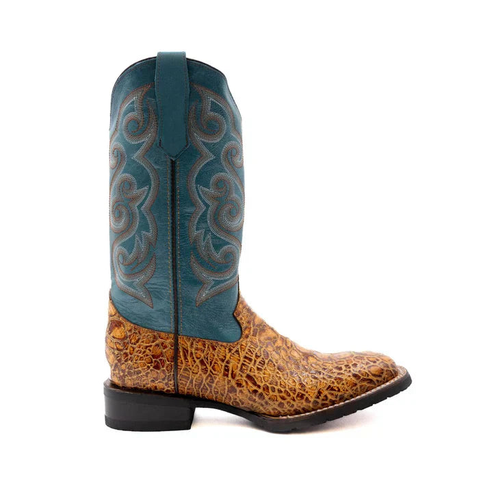 Men's Ferrini Kai Sea Turtle Print Boots Handcrafted Tan - 8