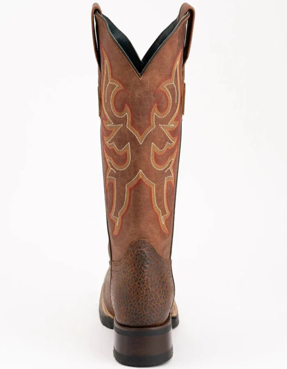 Men's Ferrini Toro Leather Boots Handcrafted Brandy - 8D