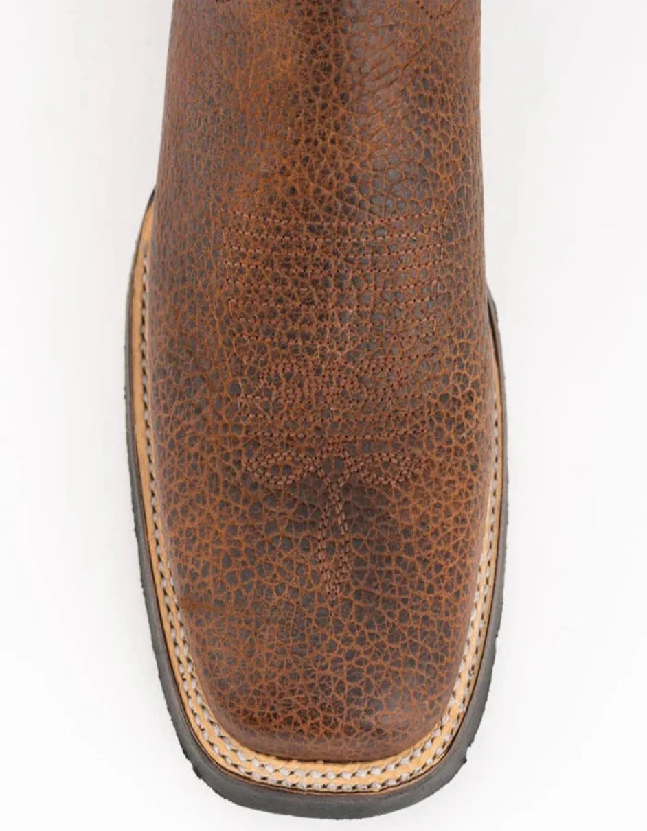 Men's Ferrini Toro Leather Boots Handcrafted Brandy - 8D