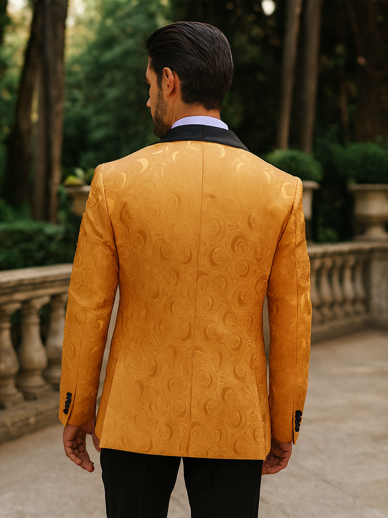 Luxury Gold Dinner Jacket for Men – Stylish Tuxedo Outfit - 34 Short or Extra Small