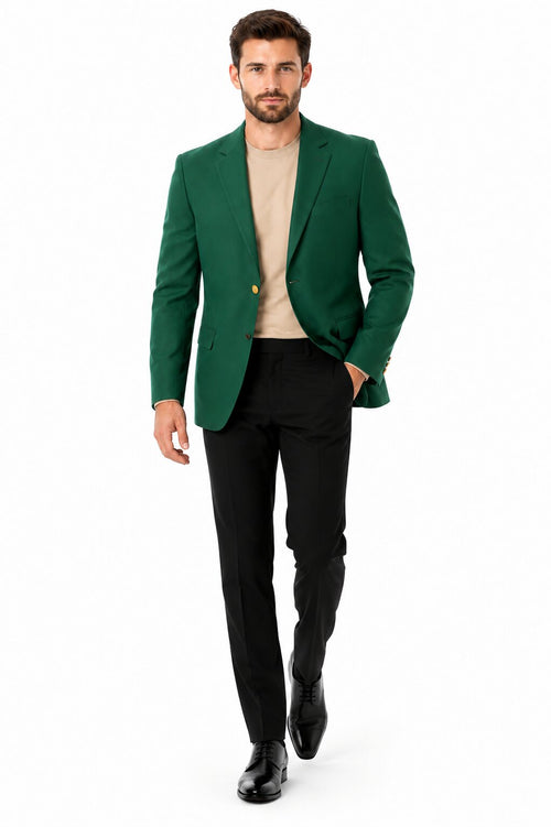 Augusta Green Blazer Men's Classic Brass buttons Blazer Sport Jacket-New Designer Collection