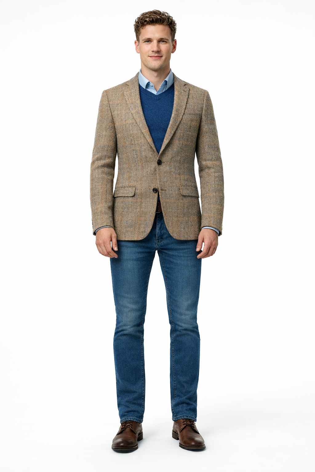 Mens Harris Tweed Jacket in Brown-New Designer Collection