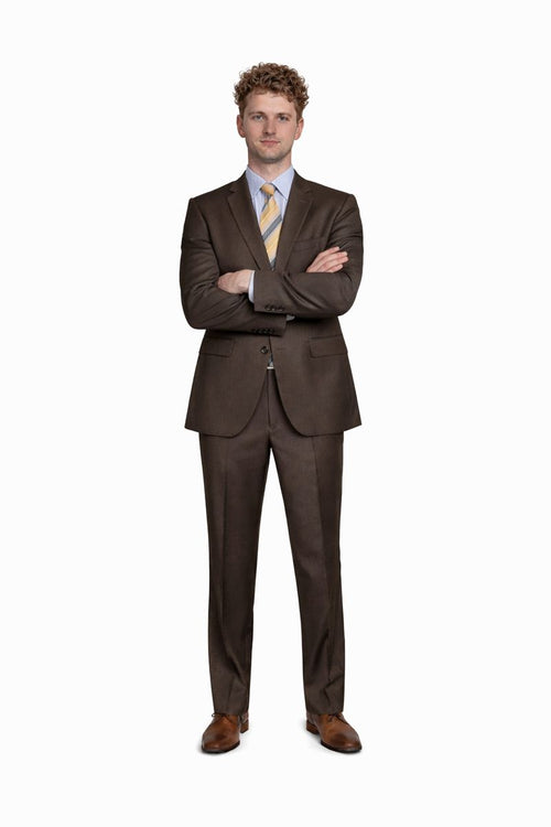 Men's Inexpensive Affordable Discounted and Silk Blend Authentic - Brown Suit-New Designer Collection
