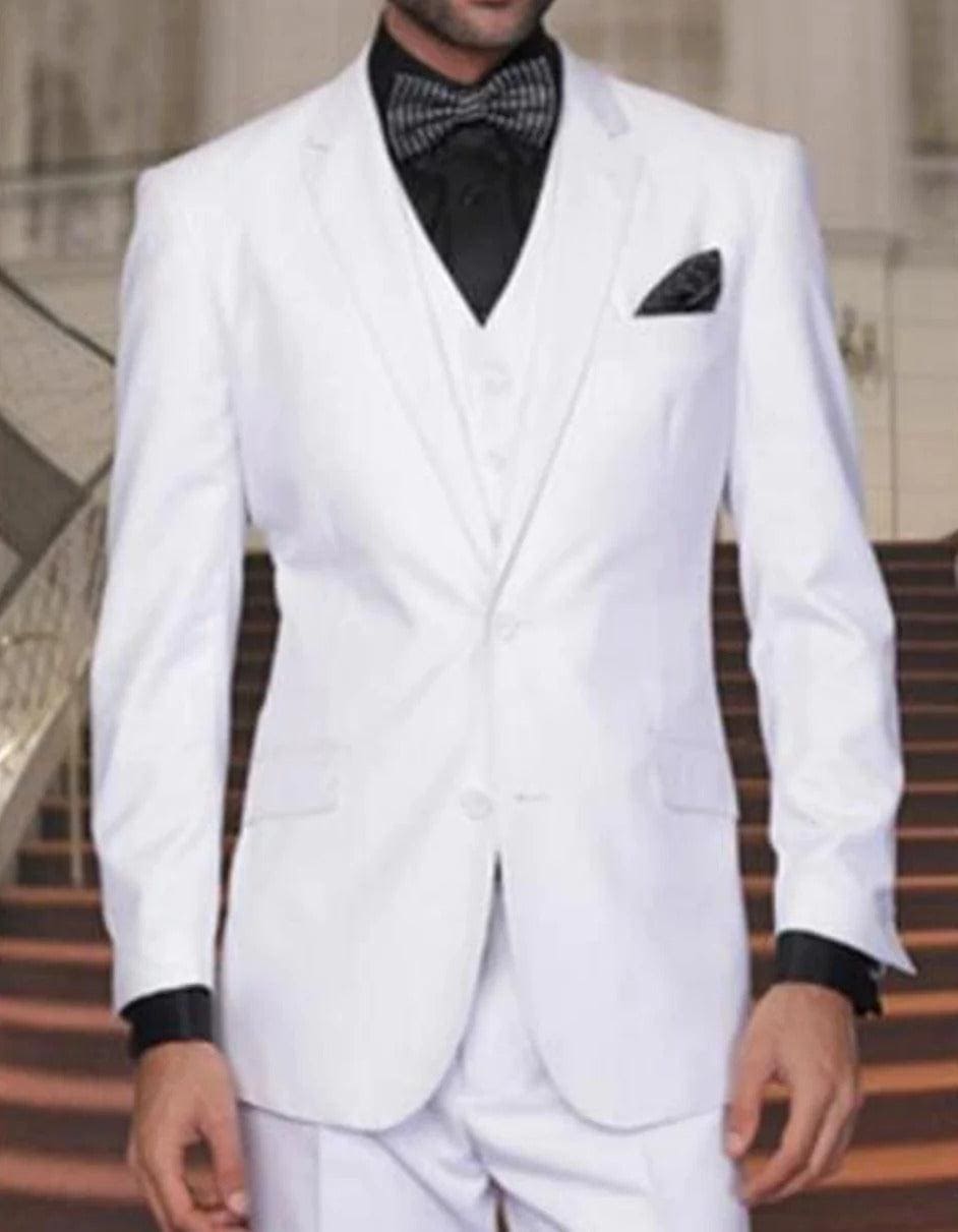 Mens John Travolta Saturday Night Fever Disco Jacket in White - New Arrival - 38 Short Jacket+32 Waist Adjustable 28to34)(Height: 5 4 to5 7 )(Neck 15-16.5)S-M)