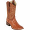 Men's Los Altos Ostrich Skin Wide Square Toe Boots - Brandy