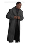 Mens Overcoat With Fur Collar - Charcoal Topcoat