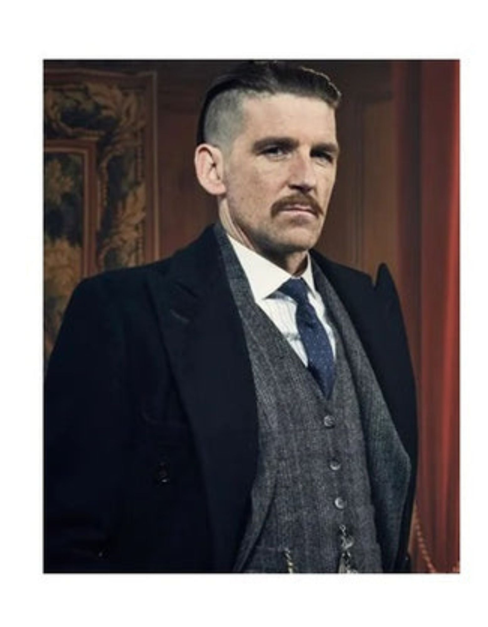 Mens Peaky Blinders Costume peaky blinder outfit - Include peaky blinder actor cap Arthur Shelby Vested Suit & Black Overcoat - Coat Size 38