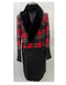Mens Plaid Overcoat - Hounstooth Checker Pattern Topcoat - Red ~ Black