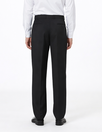 Mens Pleated Dress Pants Solid Black Wide Leg Slacks Pleated baggy dress trousers unhemmed unfinished bottom-New Designer Collection