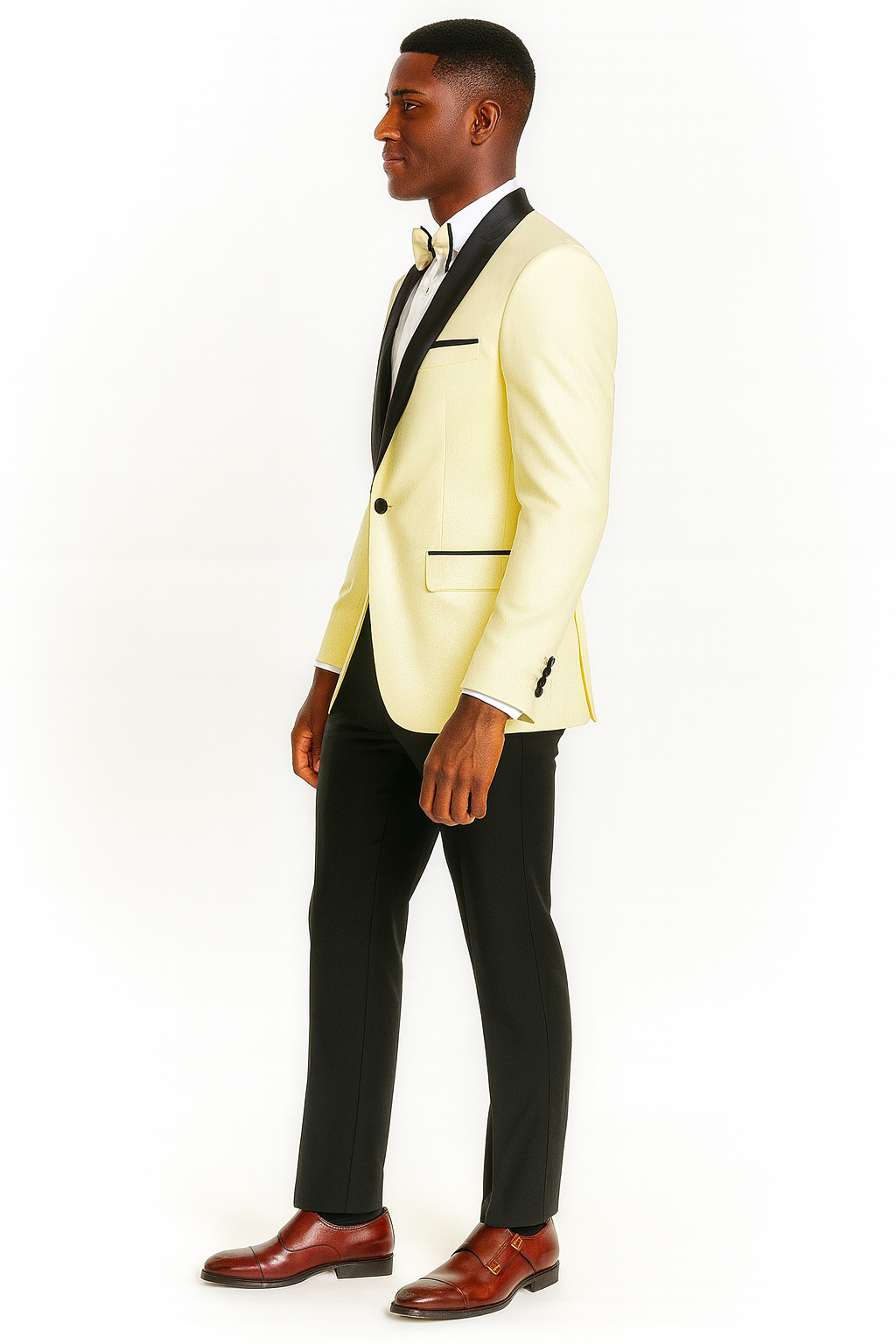 Big And Tall Suit For Men - Jacket + Pants + Bowtie + Pants - Ivory Suit - 34 Short or Extra Small