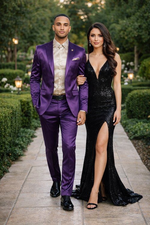 Slim- Fit - Shiny Purple Suit