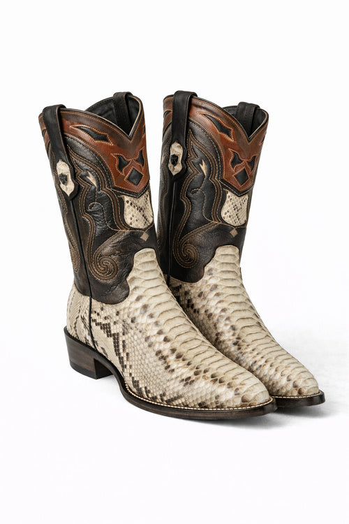 Men's Wild West Python Skin J Toe Boots 29957-New Designer Collection