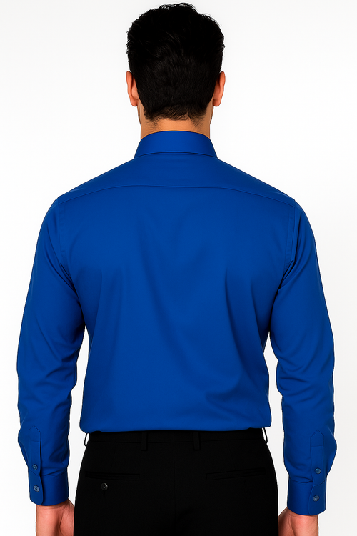 "Men's Regular Fit Dress Shirt - Basic Royal Blue Style" - New Arrival