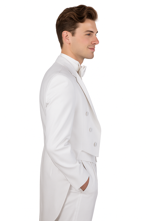 Men's Tuxedo Regular Fit Collection With Tails 3 Piece In White