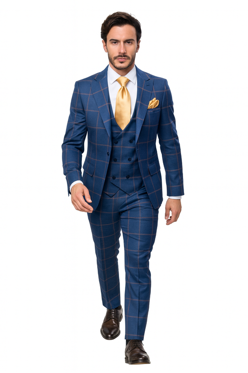 Rossi Man Max RM1840 Slim Fit 3-Piece Formal Suit for Men