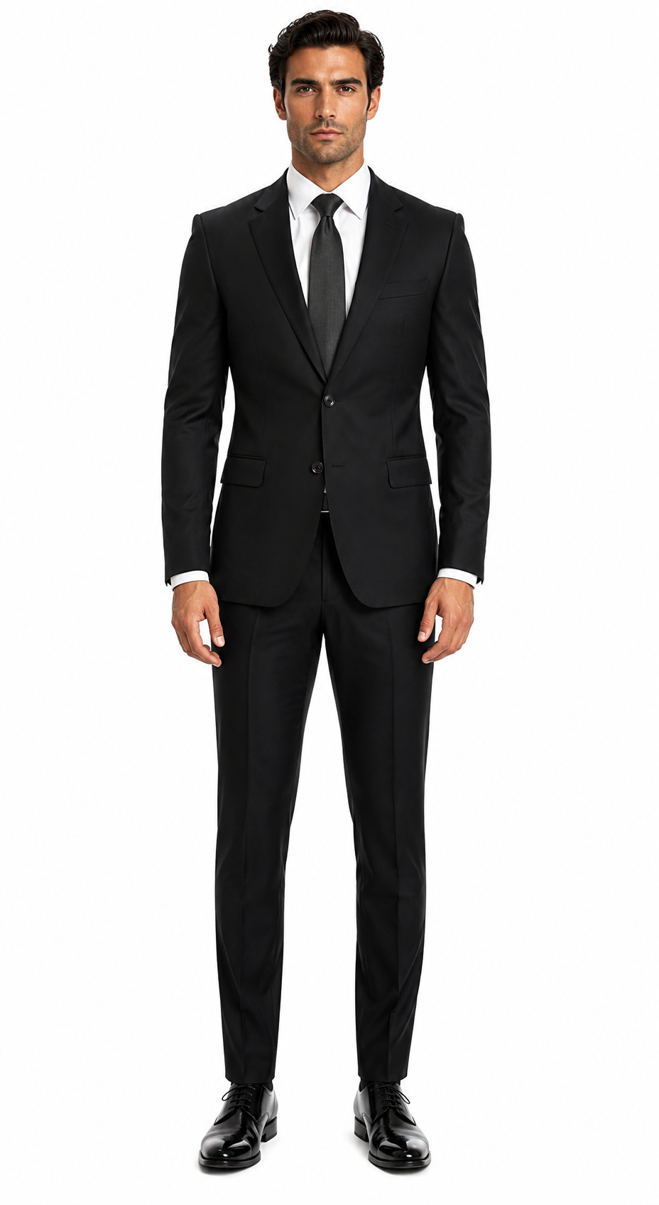 Mens Summer Linen suit - Black Suit For Man Side Vented Modern Fit Notch Lapel - New Arrival
