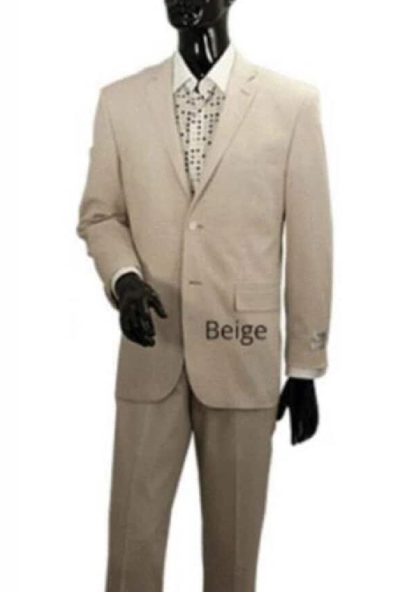 Mens Big and Tall Linen Suits - Light Tan Summer Fabric Suit