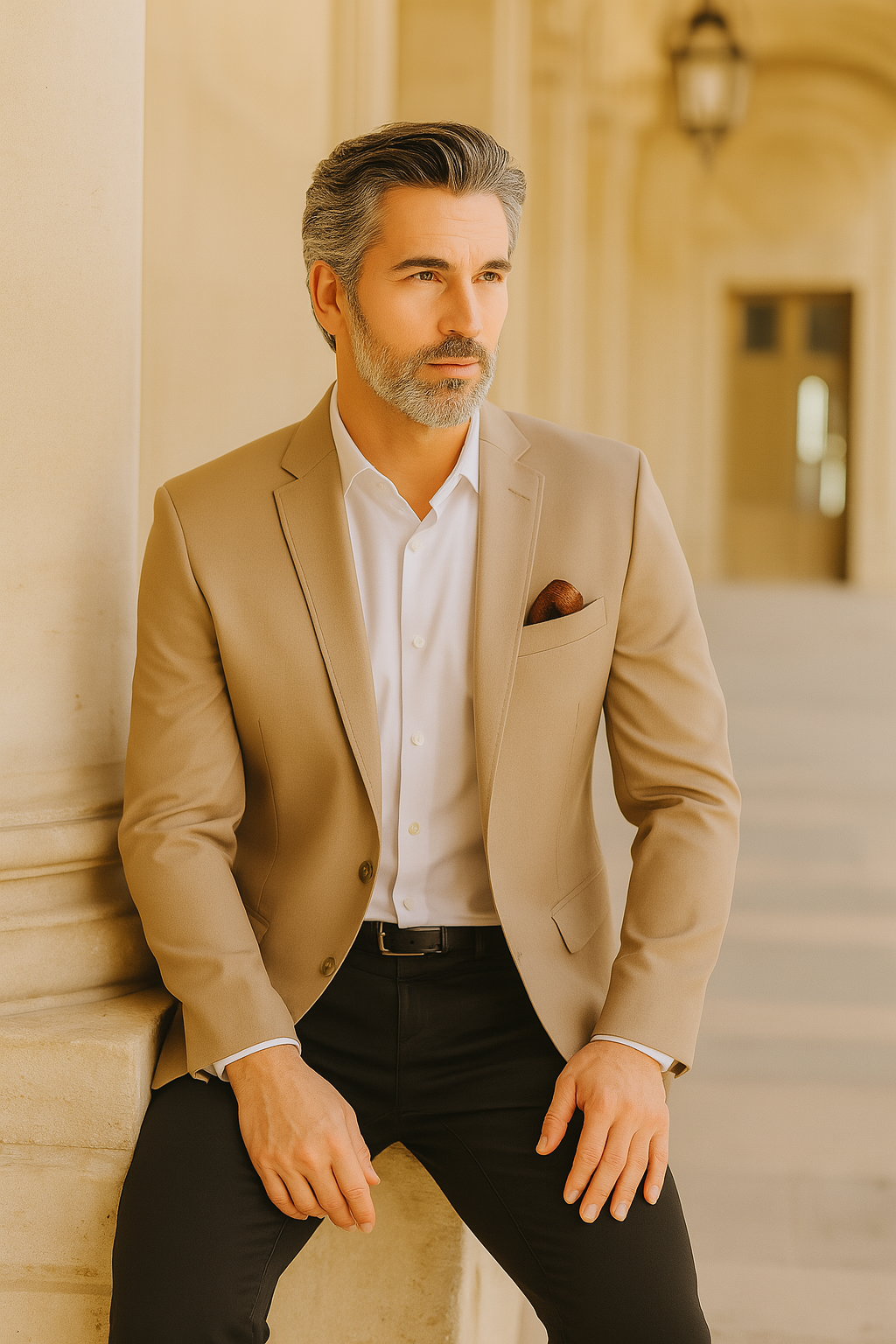 Mens Tan Sport Coat - Beige Color Blazer - Summer Jacket - New Arrival - 36 Short