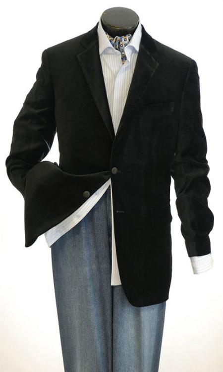 "Wholesale Mens Jackets - Wholesale Blazer - "Black  Velvet  Blazer
