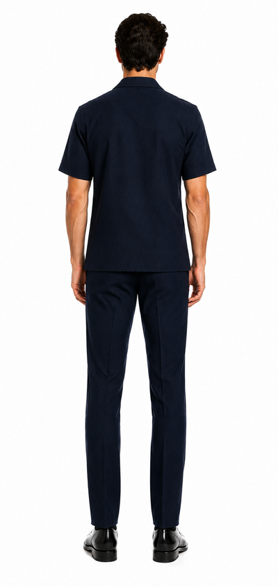 Mens Walking Suit in Color navy leisure suit casual Matching Shirt and Pants $99