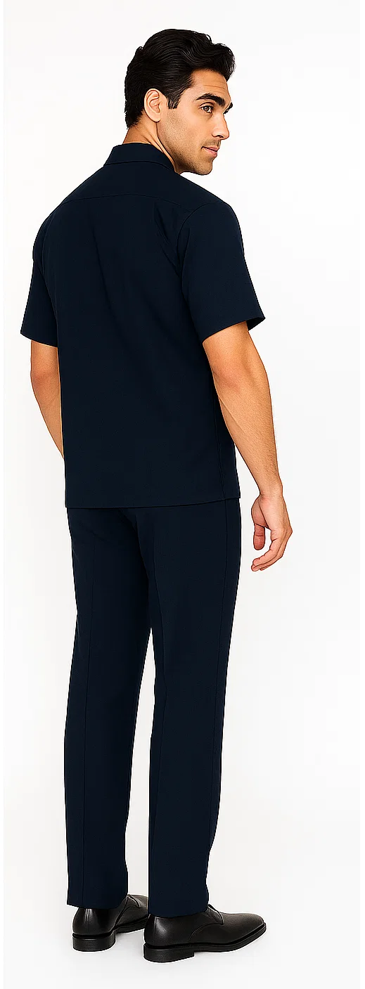 Mens Walking Suit in Color navy leisure suit casual Matching Shirt and Pants $99 - S/30