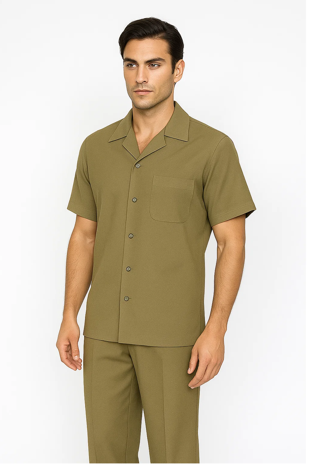 Mens Walking Suit in Color safari leisure suit casual Matching Shirt and Pants $99 - S/30